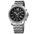 Akribos XXIV Men's Swiss Quartz Chronograph Stainless Steel Silver-Tone Bracelet Watch