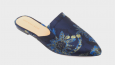 Who What Wear Women's Honor Brocade Flat Mules - Blue - Size:9.5