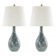 Zuri Blue Ceramic Table Lamp Pair
