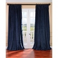 Exclusive Fabrics Midnight Blue Velvet Blackout Extra Wide Curtain Panel