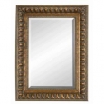 Brown and Gold Wood Beveled Wall Mirror