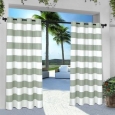 ATI Home Indoor/Outdoor Cabana Striped Grommet-top Window Curtain Panel Pair