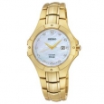 Seiko Women's SUT168 Coutura Gold-tone Mother of Pearl Solar Watch