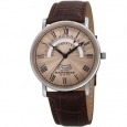 Akribos XXIV Men's Movement Retrograde Day/ Day Watch with Leather Strap