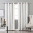 Aurora Home Grommet-Top Faux Silk Blackout Curtain Panel Pair