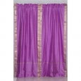 Lavender Rod Pocket Sheer Sari Curtain / Drape / Panel - Pair