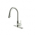 RunFine Kitchen Faucet Single Handle Pull-down Deck Mounted Brushed Nickel Finish
