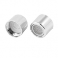 Home Kitchen Silver Tone 19mm Threaded Water Tap Filter Nozzle 2pcs
