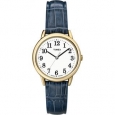 Timex Women's T2N954 Elevated Classics Dress Goldtone Case Leather Strap Watch