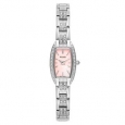 Pulsar Women's 'Crystal' Stainless Steel Pink Mother-of-Pearl Dial Japanese Quartz Watch