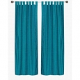 Turquoise Tab Top Velvet Curtain / Drape / Panel - Piece
