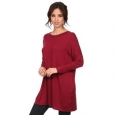 Women's Solid-colored Rayon and Spandex Long-sleeve Top