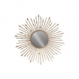 Urban Trends Collection Metallic Finish Gold Metal Sunburst and Circles Design Round Wall Mirror