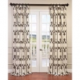 Exclusive Fabrics Royal Gate Flocked Faux Silk Taffeta Curtain Panel
