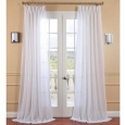 Exclusive Fabrics White Orchid Faux Linen Sheer Curtain Panel