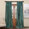 Exclusive Fabrics Signature Pinch Pleated Blackout Solid Faux Silk Curtain Panel