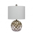 Fangio Lighting's 6232 24 in. Paper Lantern Fold Resin Table Lamp in a Silver Foil Finish