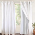 DriftAway Lily White Voile Sheer & Blackout Curtain Liner, 1 PANEL