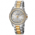 August Steiner Women's Quartz Crystal-Accented Bezel Two-Tone Bracelet Watch