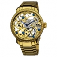 Akribos XXIV Men's Stainless Mechanical Skeleton Gold-Tone Bracelet Watch