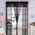 Home Solid Rod Pocket String Curtains Panel Drapes for Window Door Wall Decor