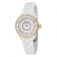 Stuhrling Original Women's Glamour II Quartz Crystal Ceramic Water-Resistant Bracelet Watch