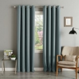 Aurora Home Silvertone Grommet Top Thermal Insulated Blackout Curtain Panel Pair