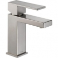 Delta 567LF-PP Angular Modern Single Hole Bathroom Faucet with Pop-Up Drain Assembly - Includes Lifetime Warranty