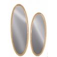 Metal Oval Wall Mirror Set of Two Metallic Finish - Gold