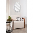 White Beaded Oval Wall Mirror