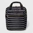 Women's Striped Printed Nylon Backpack Handbag - A Day White/black