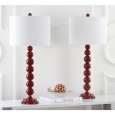 Safavieh Lighting 31-inch Jenna Stacked Ball Red Table Lamps (Set of 2)
