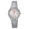 Seiko Women's SUR769 Stainless Steel Crystal Embelished Bezel Watch