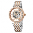 Stuhrling Original Women's Automatic Skeleton Delphi Swarovski Element Crystal Two-Tone Link Bracelet Watch