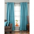 Turquoise Rod Pocket Matka Raw Silk Curtain / Drape / Panel - Piece