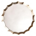 Round Scalloped Mirror - Antique Silver