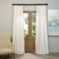 Exclusive Fabrics Off-white Vintage Faux Textured Dupioni Silk Curtain Panel 120-inch(As Is Item)