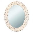 Headwest Travertine Mosaic Oval Wall Mirror