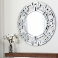 Abbyson Pierre Silver Round Wall Mirror