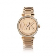 Michael Kors Women's MK5865 'Parker' Logo Dial Rosetone Watch - Pink
