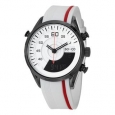 SO&CO New York Men's Monticello Digital Quartz White and Red Watch with Rubber Strap
