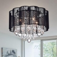 'Enyo' Chrome and Crystal Shaded Ceiling Lamp
