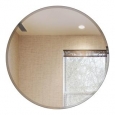 Round Beveled Polished Frameless Wall Mirror with Hooks