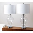 Abbyson Burnham Clear Glass Table Lamp (Set of 2)