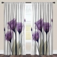 Laural Home Lavender Floral X-Ray Sheer Curtain Panel (Single Panel)