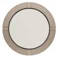 Grey Linen Studded Round Mirror