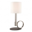 Mitzi by Hudson Valley Tink 1-light Polished Nickel Table Lamp with Black Accents, Faux Silk Shade