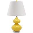 Safavieh Lighting 24-inch Eva Yellow Double Gourd Glass Table Lamp