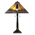 River of Goods Southwestern Sunrise Bronze Resin Stained Glass 23.5-inch Mission-style Table Lamp
