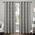 ATI Home Easton Blackout Geometric Jacquard Linen Curtain Panel Pair